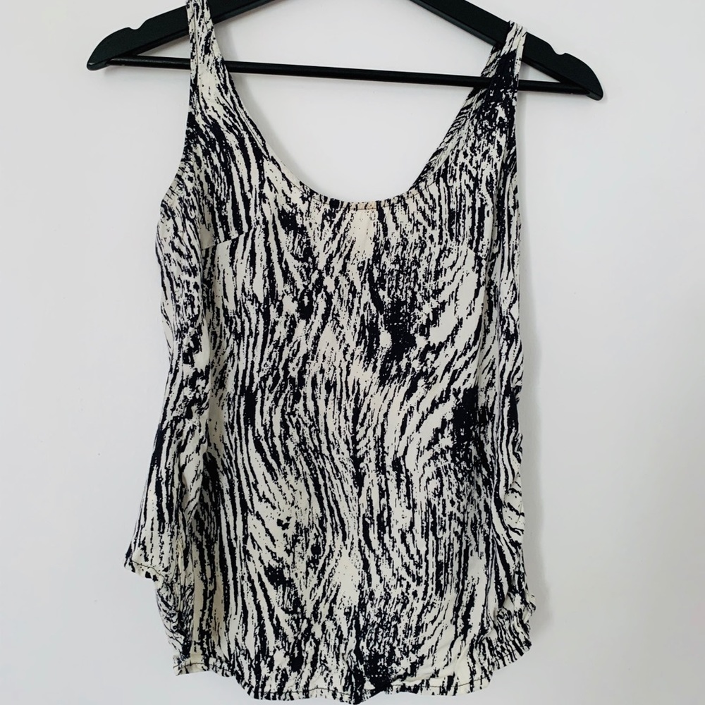 YDE Zebra Print Asymmetrical Top With Corset Back